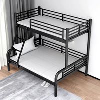 Lit superposé en fer noir et blanc, robuste, pour enfants, double, gain de place, installation facile, pour la maison, l'école, l'appartement, la location