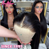Peluca de Cabello Humano Virgen 100% con Frente de Encaje Indio HD, Alineación de Cutículas, Sin Pegamento, Color Rojizo, Larga, Sin Procesar, Trenzada