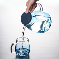 Pichet en verre coloré de grande capacité, moderne, écologique, anti-explosion, de qualité alimentaire, pour eau froide, vente en gros