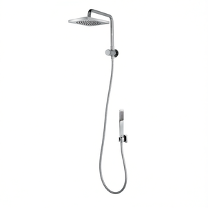 Kit de brazo de ducha CUBE Renovation con cabezal de ducha y ducha de mano cromada - Product Image 2