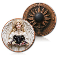 Pièce de monnaie artistique en cuivre en vrac 1OZ 999 fin, relief 3D, pièce de collection ronde colorée pour la vente en gros