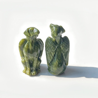 Offre Spéciale sculptures en pierre de jade vert naturel de haute qualité chien de jade vert avec des ailes pour les cadeaux et la décoration