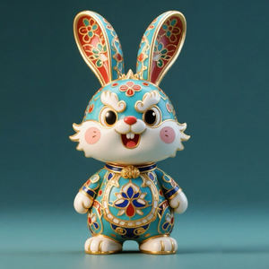 Нематериальное культурное наследие креативный продукт Cloisonne кролик - Product Image 1