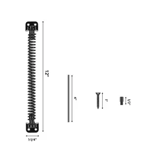 12 "Gate Spring Self Closing Outdoor Door Spring Automatic Gate Closure Hardware com ferramenta ajustável para madeira Vinyl Fence