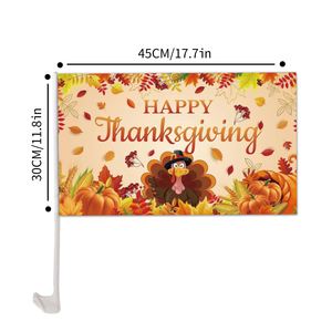 Drapeau de fenêtre de voiture à thème Thanksgiving à prix abordable, 12x18 pouces, impression numérique avec logo personnalisé, mât inclus - Product Image 6