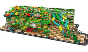 <span class=keywords><strong>Parque</strong></span> Infantil Comercial con Diseño Personalizado Temático de Jungla, Área de Juegos Interior para Niños con Tobogán y Piscina de Pelotas - Product Image 5