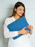 Housse pour ordinateur portable minimaliste en toile bleue écologique avec poignée pour MacBook Pro 13, protection pour ordinateur portable