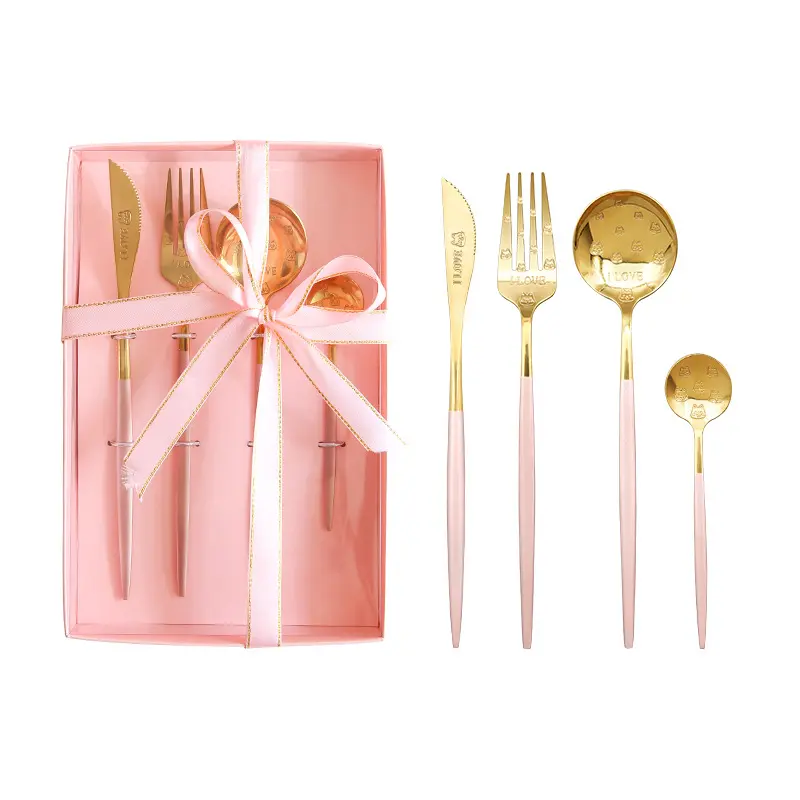 Nuovo Cutipol Goa Gold Black Wedding Gift portogallo Set di posate in ottone posate da sposa in acciaio inossidabile oro rosa con confezione regalo