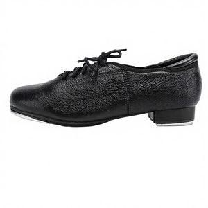 Zapatos de Claqué Personalizables Negros con Suela Dividida Oxford para Adultos, Cuero Genuino con Claqué de Aluminio para Hombre y Mujer - Product Image 4