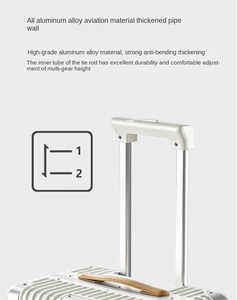 Luxo simples 20/24 polegadas alumínio Frame <span class=keywords><strong>Carry</strong></span> <span class=keywords><strong>Trolley</strong></span> - 2025 nova bagagem com alça de couro - Product Image 5