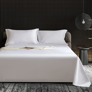 Vải satin cotton 100% trơn 400TC - Chất liệu ga trải giường khách sạn màu trắng cuộn, chiều rộng 100-120 inch dùng để sản xuất đồ trải giường - Product Image 4