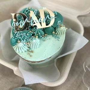 Hstyle nueva llegada Feliz Día del Padre acrílico pastel Toppers Cupcake decoración suministros amor papá acrílico lado pastel decoraciones - Product Image 2