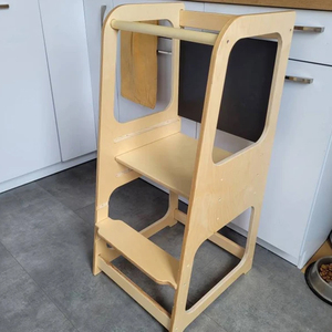 Montessori Kid Bed Wooden <b>Step</b> Stool Durable Toddler <b>Kitchen</b> Tower Modern European Design <b>for</b> Bedroom School Kindergarten - Product Image 1