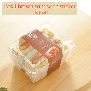 Vente en gros de contenants à sandwich en stock emballage de boîtes en plastique rectangulaires à 2 compartiments boîtes à sandwich en <span class=keywords><strong>film</strong></span> PET avec couvercle - Product Image 3