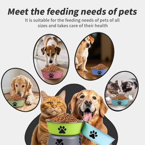 Bol pour animaux de compagnie en acier inoxydable rose, anti-déversement, pour chien et chat, bol à nourriture et à eau, bol d'alimentation arrondi, utilisation en intérieur - Product Image 2