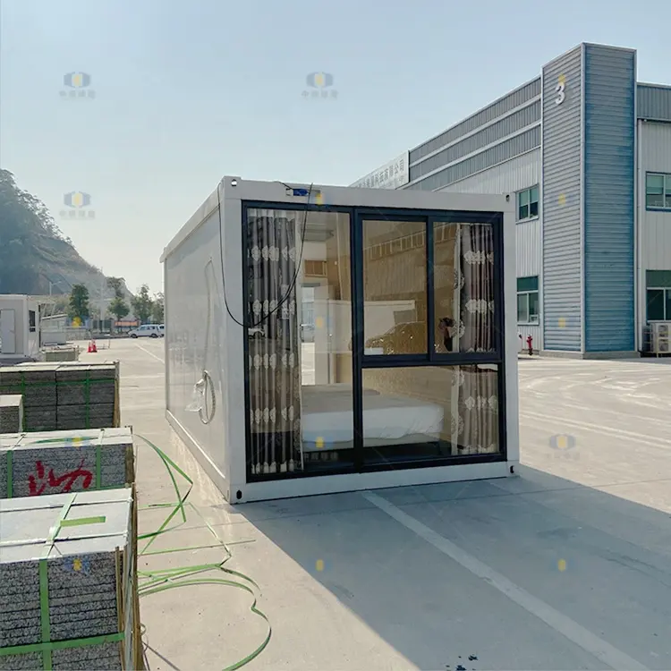 CGCH düz paketi 40ft prefabrik yaşam konteyneri ev düz paketi mobil konteyner ev banyo katlanabilir konteyner ev