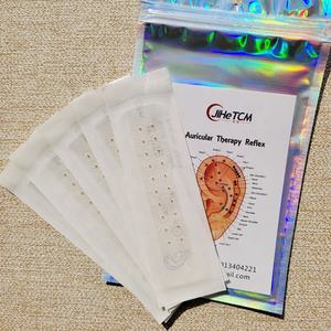 100PCS 24K Chapado en oro Clear Ear Point Stickers Presión del oído Acupuntura Cuentas magnéticas Auricular Ear Seeds - Product Image 2