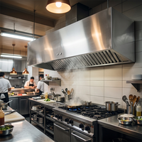 Penghisap Asap Dapur Jingzhilan, Penghisap Asap Listrik, Stainless Steel, Terpasang di Dinding, Berventilasi, untuk Dapur Komersial