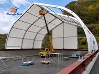 Tenda Atap Lengkung Bentang Lebar untuk Gudang Penyimpanan Pabrik Industri Bengkel Pameran Perlindungan Peralatan Sementara Bangunan