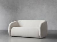 Canapé moderne d'intérieur de luxe rembourré en tissu de lin confortable à profil rond