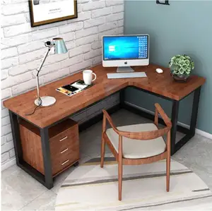 现代设计木制铁架直角角电脑桌