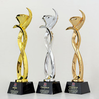 Trofeo de Resina con Cristal, Oro, Plata y Cobre, Premios de Reconocimiento con Diamantes MH-T66