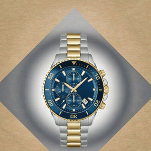 Nouvelle Montre de Luxe Authentique pour Homme à Quartz, Chronographe à Six Aiguilles, Bracelet en Acier, Cadran en Verre de 44mm, Style Habillé Élégant ETA - Product Image 3