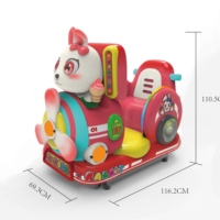 Haute qualité à monnayeur en fibre de verre Kiddie Ride dessin animé Animal lapin balançoire Machine voitures à bascule pour enfants