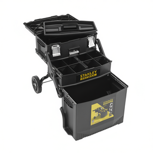 Chariot de rangement d'outils Stanley Fatmax Mobile Work Station à 3 niveaux avec roulettes et tiroirs pour usage en atelier - Product Image 2