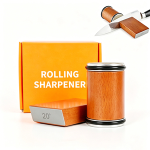 <span class=keywords><strong>Aiguiseur</strong></span> de couteaux écologique à roulettes - <span class=keywords><strong>Aiguiseur</strong></span> de couteaux de cuisine manuel pour des lames affûtées comme des rasoirs - Kit d'affûtage de couteaux en diamant - Product Image 1