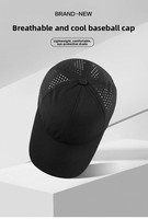 Casquette de baseball personnalisée à séchage rapide, visière incurvée, fermeture snapback, maille découpée au laser, casquette de golf pour hommes et femmes, grande taille