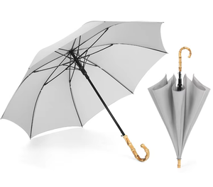 <span class=keywords><strong>Parapluie</strong></span> de golf durable avec coutures 8K, manche droit en bois de bambou lisse en forme de J, <span class=keywords><strong>parapluie</strong></span> manuel droit - Product Image 1