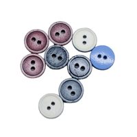 Pasokan pabrik dalam stok 10mm bulat datar 2 lubang putih anggur merah biru laut asli tombol tulang sapi untuk kemeja Polo kancing logo kustom