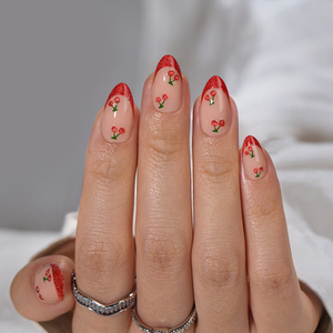 <span class=keywords><strong>Uñas</strong></span> Postizas de Lujo con Diseño de Cereza BTArtbox, <span class=keywords><strong>Uñas</strong></span> Acrílicas de Gel Suave al por Mayor, <span class=keywords><strong>Uñas</strong></span> Francesas Rojas 3D Hechas a Mano, <span class=keywords><strong>Uñas</strong></span> de Presión - Product Image 1
