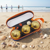 Ensemble de pétanque ZQURE Gold avec 3 boules et sac transparent pour les sports et divertissements en plein air