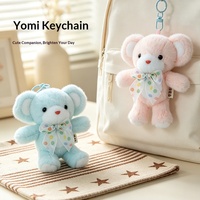 Porte-clés en peluche motif floral Mini Souris, figurine mignonne, pendentif de sac, jouet, ornement suspendu, lapin Maiyou en polyester, unisexe