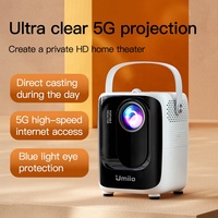 Projecteur intelligent portable Umiio A007, dernière version Android, projecteur LED pour cinéma maison, prend en charge la résolution 1080P 16:9, 60-150 pouces