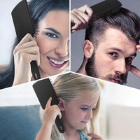 Logo privé palette de poils en nylon noir résistant à la chaleur et massage à coussin d'air démêlant brosse à cheveux sèche-cheveux