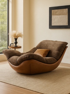 Poltrona Reclinabile di Design Nordico, Moderna e Minimalista, in Pelle Premium per Soggiorno e <span class=keywords><strong>Camera</strong></span> da Letto - Product Image 2