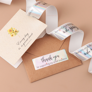 Tùy chỉnh không thấm nước Matte CuộN dính tự dính nhãn nghi thức vận chuyển Hộp bao bì an ninh con dấu Cảm ơn bạn Sticker - Product Image 6