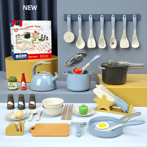 Oyuncak gıda tencere aksesuarları ile çocuklar için mutfak oyna oyna set şef tulumları için Set oyna oyna - Product Image 4