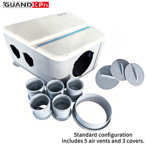 Caja <span class=keywords><strong>de</strong></span> Distribución <span class=keywords><strong>de</strong></span> Aire ABS Blanca, Ecológica y Duradera, 1 Entrada y 8 Salidas, 150*75mm para Tuberías <span class=keywords><strong>de</strong></span> PE en Sistemas <span class=keywords><strong>de</strong></span> Aire Fresco - Product Image 4