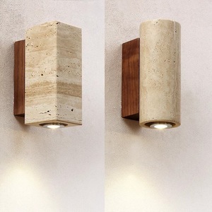 Lampada da <span class=keywords><strong>Parete</strong></span> in Travertino con <span class=keywords><strong>LED</strong></span> per Arredamento Casa, Soggiorno, Comodino, Scale, Corridoio, Hotel, Decorazione Wabi Sabi - Product Image 2