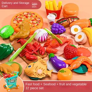 Jouets de <span class=keywords><strong>cuisine</strong></span> en plastique pour enfants, jeu de simulation de fruits et légumes pour filles de 3 à 6 ans, simulation de <span class=keywords><strong>cuisine</strong></span> avec boîte de rangement - Product Image 6
