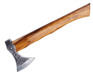 Vikingaxe Medieval Combat Tactical Tomahawk Cabeza de hacha de acero de alto carbono con mango de madera Vintage Camping Style Hacha - Product Image 2
