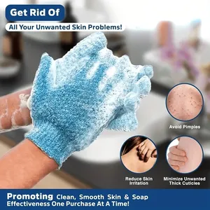 Exfoliating Modern Polyester Shower Gloves <b>Body</b> <b>Scrub</b> Cleansing Tool Bath Towel Back <b>Scrub</b> - Product Image 4