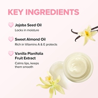 Produit de soin des lèvres OEM, masque de nuit pour les lèvres à l'eau de rose, huile d'avocat, caféine, hydratation intense, lissage, éclaircissement, revitalisation