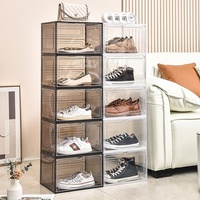 Boîte de rangement pour chaussures moderne, transparente, empilable, anti-poussière et anti-humidité
