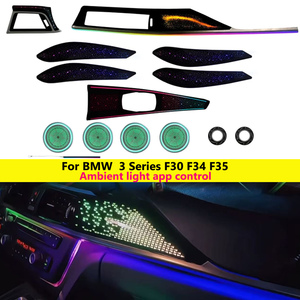 Lumière ambiante LED <span class=keywords><strong>pour</strong></span> l'intérieur de la <span class=keywords><strong>voiture</strong></span> <span class=keywords><strong>pour</strong></span> BMW F30 F32 Série 3/4 2013-2019, remplacement de la lumière décorative d'ambiance, contrôle par application Galaxy - Product Image 1