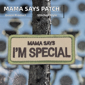 MAMA SAYS I'M SPECIAL แผ่นปักลายสี่เหลี่ยมแบบกำหนดเอง เป็นมิตรกับสิ่งแวดล้อม รีดติดได้ ใช้สำหรับงานยุทธวิธี โลโก้ส่วนตัว ผ้าเดนิม ลูกไม้ - Product Image 3